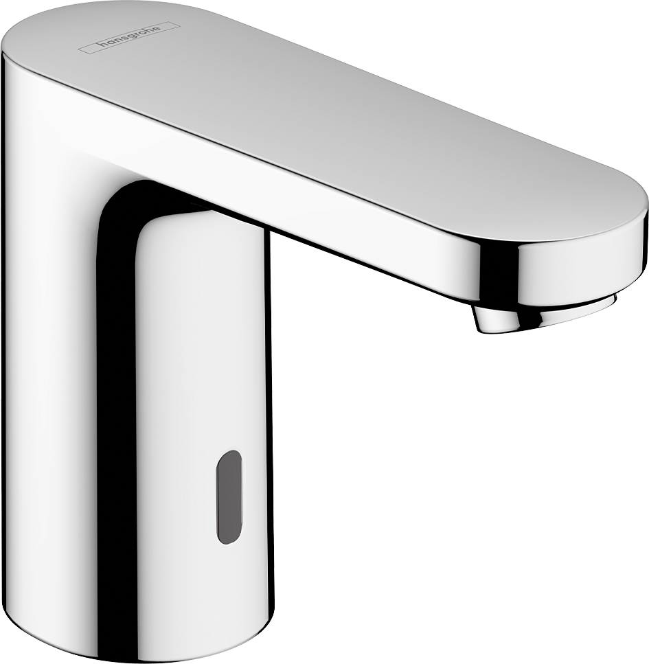 Hansgrohe Vernis Blend Elektronik-Waschtischmischer 100 mit Temperaturvoreinstellung, Netzbetrieb 230 V (chrom)