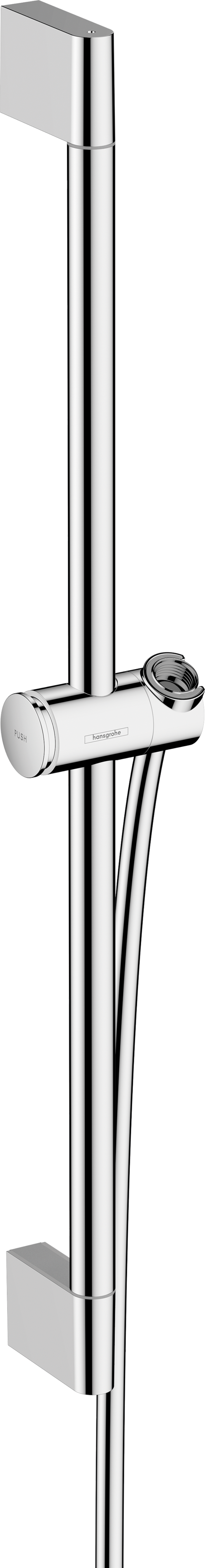 hansgrohe Unica Pulsify Brausestange 650 mm mit Push Schieber und Brauseschlauch (chrom)