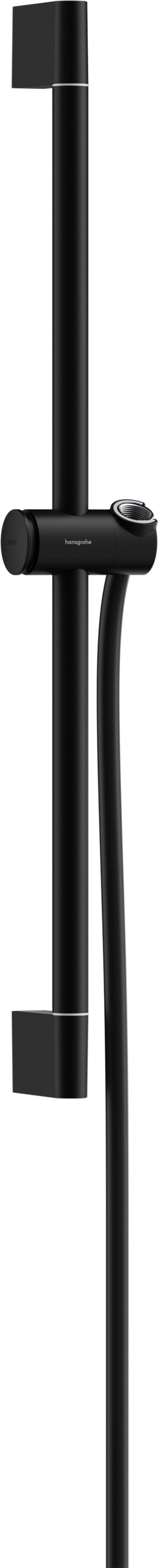 Hansgrohe Unica Brausestange Pulsify 65 cm mit Push Schieber und Brauseschlauch (mattschwarz)