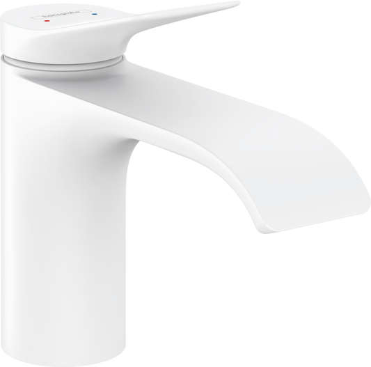 Hansgrohe Vivenis Waschtischmischer 80 mit Zugstangen-Ablaufgarnitur (mattweiß)