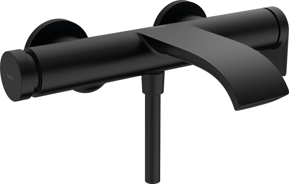 Hansgrohe Vivenis Wannenmischer Aufputz, Ausladung 216 mm (mattschwarz)