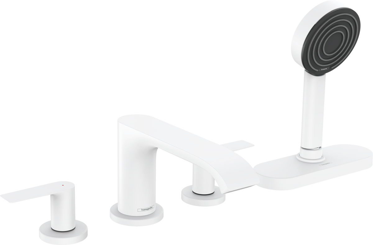 Hansgrohe Vivenis 4-Loch-Wannenrandarmatur mit sBox, Fertigset (mattweiß)