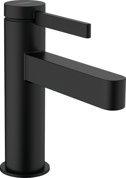 Hansgrohe Finoris Waschtischmischer 100 mit Push-Open Ablaufgarnitur (mattschwarz)