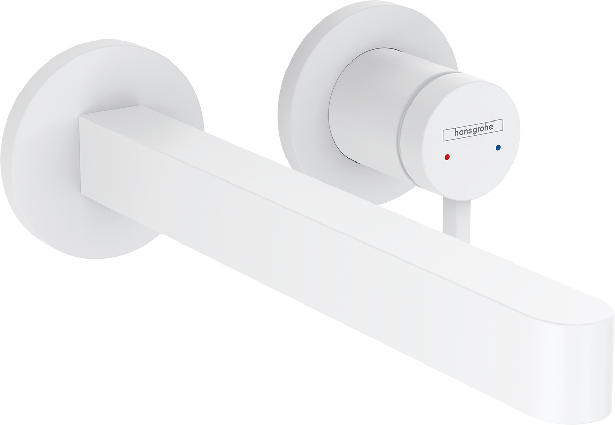 Hansgrohe Finoris 2-Loch Waschtischmischer Unterputz, Fertigset, Ausladung 228 mm (mattweiß)