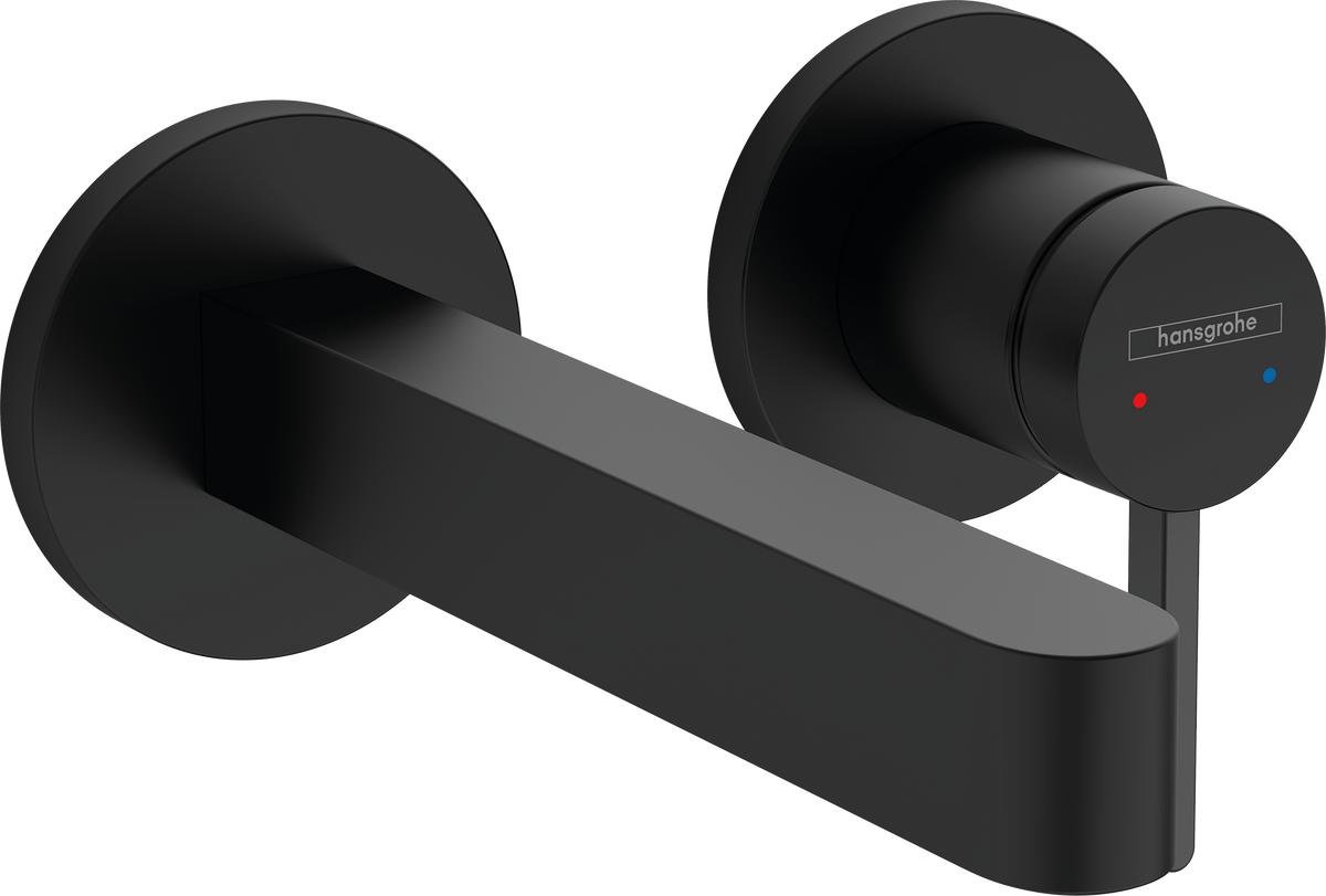 Hansgrohe Finoris 2-Loch Waschtischmischer Unterputz, Fertigset, Ausladung 168 mm (mattschwarz)