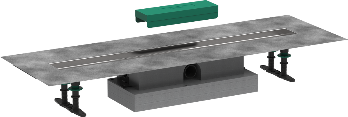 Hansgrohe uBox universal Komplettset für flache Installation, 800 mm, für Duschrinnen-Fertigsets