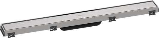 Hansgrohe RainDrain Match Duschrinne 700 mm mit höhenverstellbarem Rahmen, Fertigset (Edelstahl)