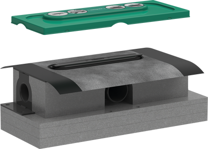 Hansgrohe uBox universal Grundkörper für Duschrinnen, Standardinstallation