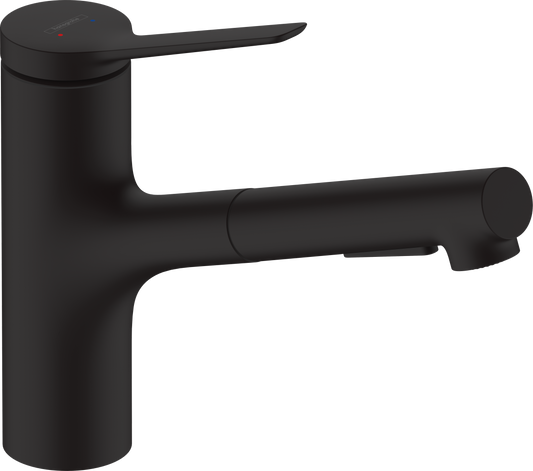 Hansgrohe Zesis M33 Spültischmischer 150 mit Metall-Ausziehbrause Pro 2jet und sBox (mattschwarz)