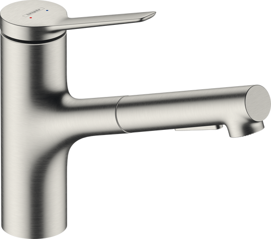 Hansgrohe Zesis M33 Spültischmischer 150 2jet mit Ausziehbrause (Edelstahl-Optik)