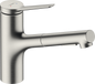 Hansgrohe Zesis M33 Spültischmischer 150 mit Ausziehbrause 2jet und sBox lite (Edelstahl-Optik)