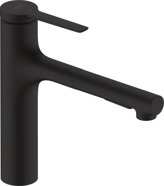 Hansgrohe Zesis M33 Spültischmischer 160 mit Metall-Ausziehbrause 2jet (mattschwarz)