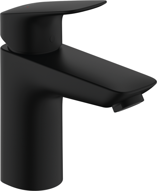 Hansgrohe Logis Waschtischmischer 100 mit Push-Open Ablaufgarnitur (mattschwarz)
