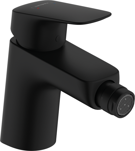 Hansgrohe Logis Bidetmischer 70 mit Zugstangen-Ablaufgarnitur (mattschwarz)