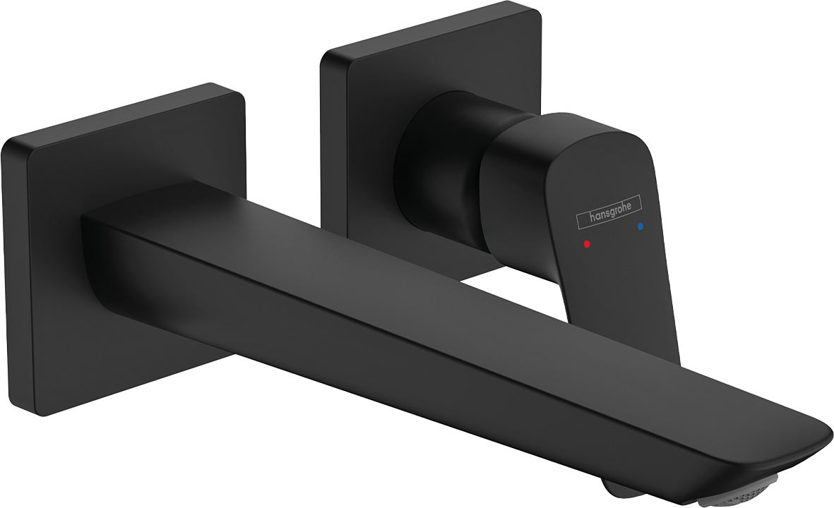 Hansgrohe Logis 2-Loch-Waschtischmischer Unterputz Fine, Fertigset, Ausladung 206 mm (mattschwarz)