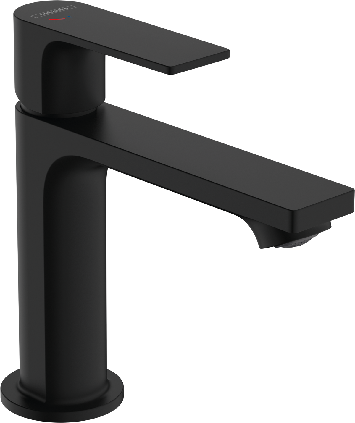 Hansgrohe Rebris E Einhebel-Waschtischmischer 110 CoolStart mit Zugstangen-Ablaufgarnitur aus Metall (mattschwarz)