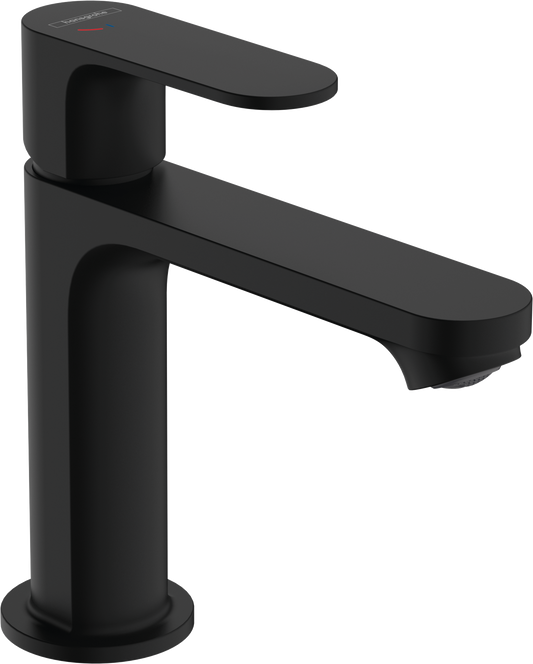 Hansgrohe Rebris S Einhebel-Waschtischmischer 110 CoolStart mit Zugstangen-Ablaufgarnitur (mattschwarz)