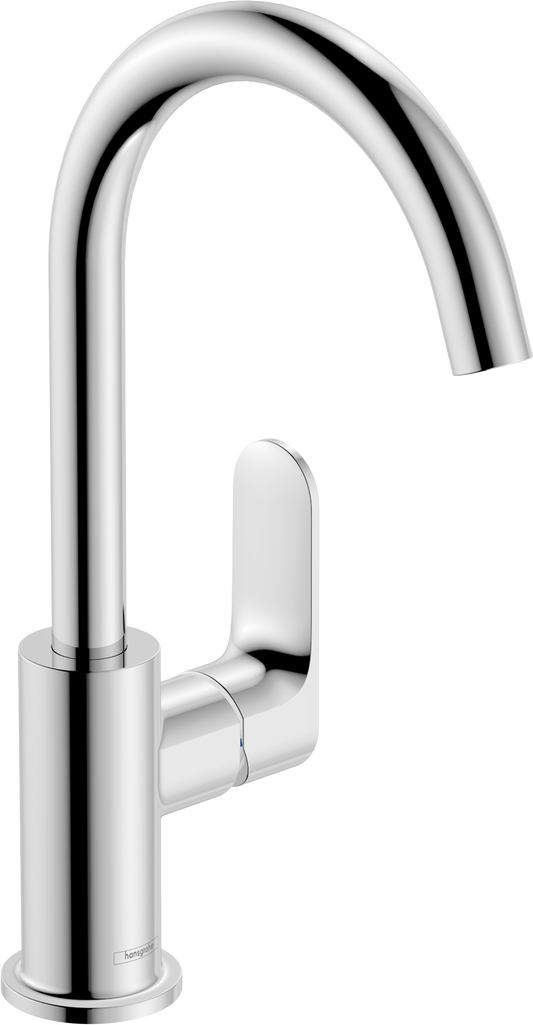 Hansgrohe Rebris S Einhebel-Waschtischmischer 210 mit Schwenkauslauf und Zugstangen-Ablaufgarnitur (chrom)