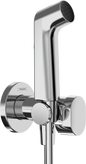 Hansgrohe Bidette S Handbrause für Warmwasser mit Brauseschlauch 1250 mm und Absperrventil (chrom)