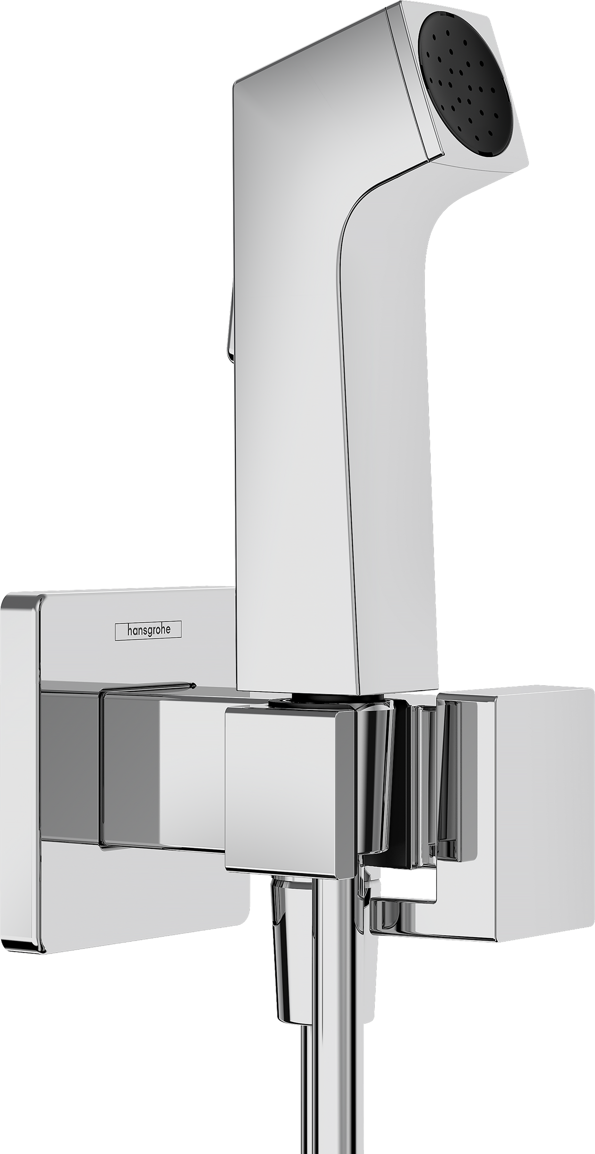 Hansgrohe Bidette E Handbrause für Warmwasser mit Brauseschlauch 1250 mm und Absperrventil (chrom)