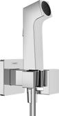 Hansgrohe Bidette E Handbrause für Warmwasser mit Brauseschlauch 1250 mm und Absperrventil (chrom)