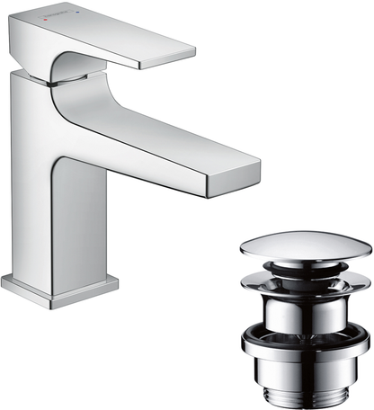 Hansgrohe Metropol Waschtischmischer 100 mit Push-Open Ablaufgarnitur (chrom)