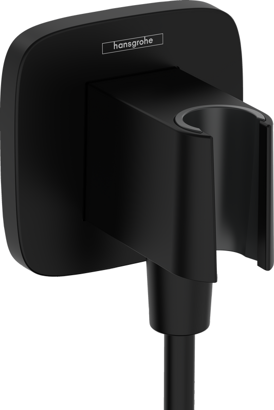Hansgrohe FixFit Q Porter Brausehalter mit Schlauchanschluss (mattschwarz)