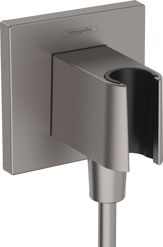 Hansgrohe FixFit E Porter Brausehalter mit Schlauchanschluss (brushed black chrome)