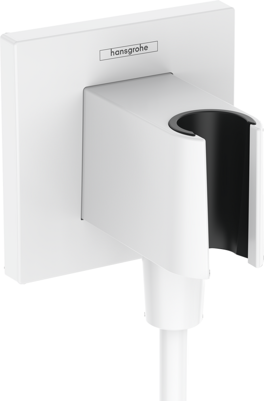 Hansgrohe FixFit E Porter Brausehalter mit Schlauchanschluss (mattweiß)