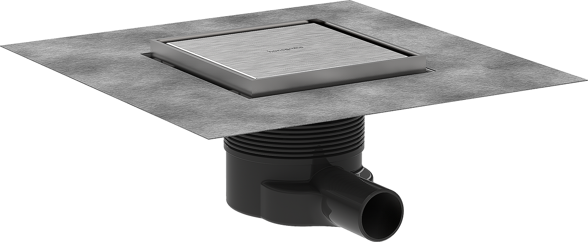 Hansgrohe RainDrain Brilliance Komplettset Punktablauf 150 x 150 mm (Edelstahl gebürstet)
