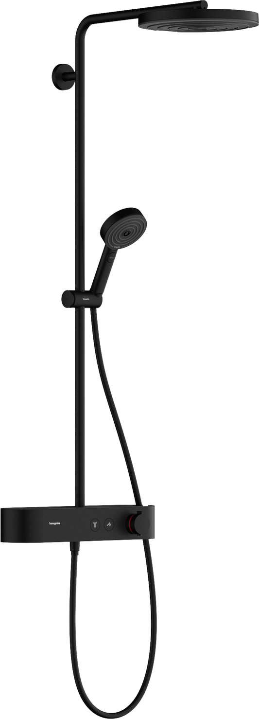Hansgrohe Pulsify S Showerpipe 260 1jet EcoSmart mit Brausethermostat ShowerTablet Select 400 (mattschwarz)