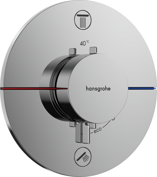 Hansgrohe ShowerSelect Comfort S Thermostat Unterputz, Fertigset für 2 Verbraucher (chrom)