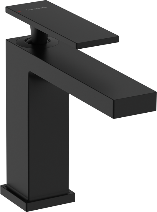 Hansgrohe Tecturis E Waschtischmischer 110 mit Zugstangen-Ablaufgarnitur (mattschwarz)