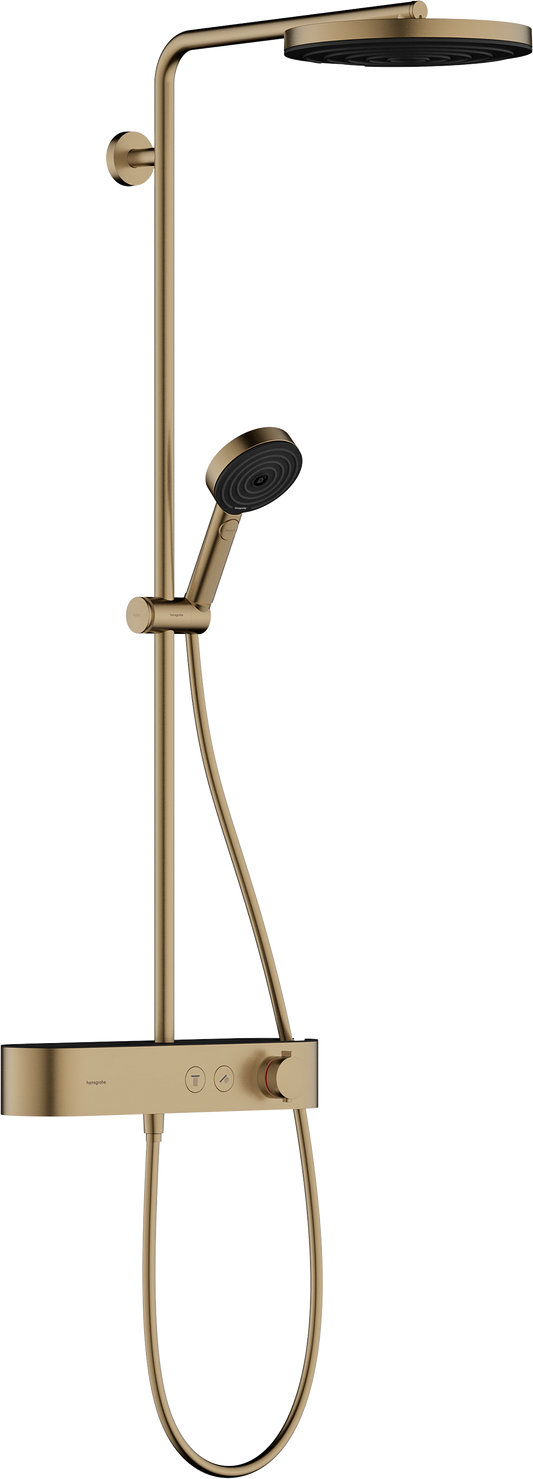 Hansgrohe Pulsify S Showerpipe 260 1jet EcoSmart mit Brausethermostat ShowerTablet Select 400 (brushed bronze)