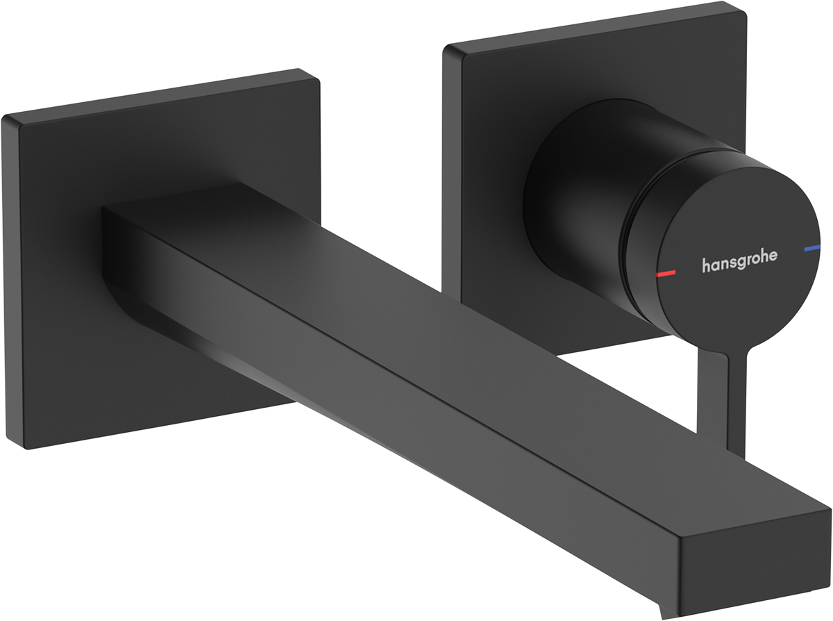Hansgrohe Tecturis E 2-Loch Waschtischmischer Unterputz, Fertigset, Ausladung 225 mm (mattschwarz)