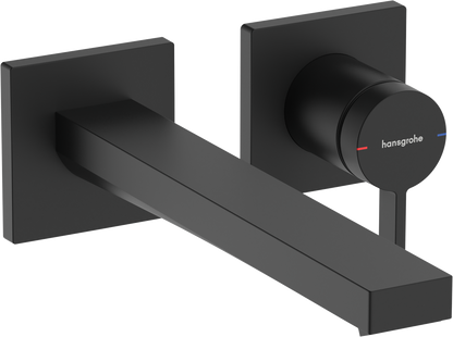 Hansgrohe Tecturis E 2-Loch Waschtischmischer Unterputz, Fertigset, Ausladung 225 mm (mattschwarz)