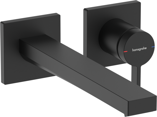 Hansgrohe Tecturis E 2-Loch Waschtischmischer Unterputz, Fertigset, Ausladung 225 mm (mattschwarz)