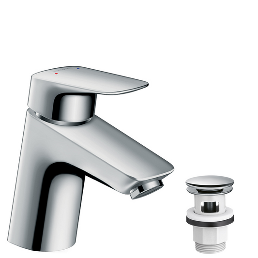 Hansgrohe Logis Waschtischmischer 70 drucklos, mit Push-Open Ablaufgarnitur (chrom)
