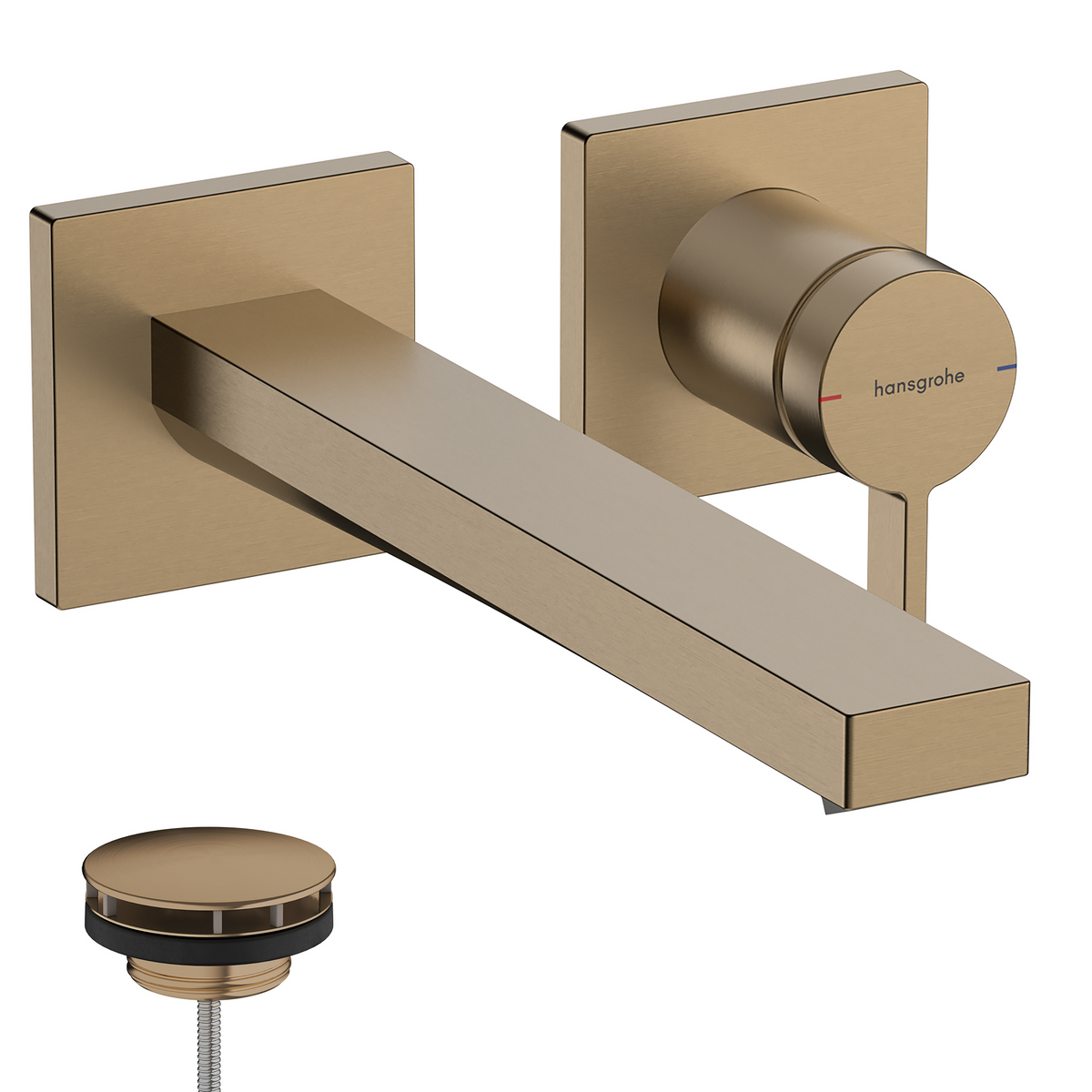 Hansgrohe Tecturis E 2-Loch Waschtischmischer Unterputz, Fertigset, Ausladung 225 mm (brushed bronze)