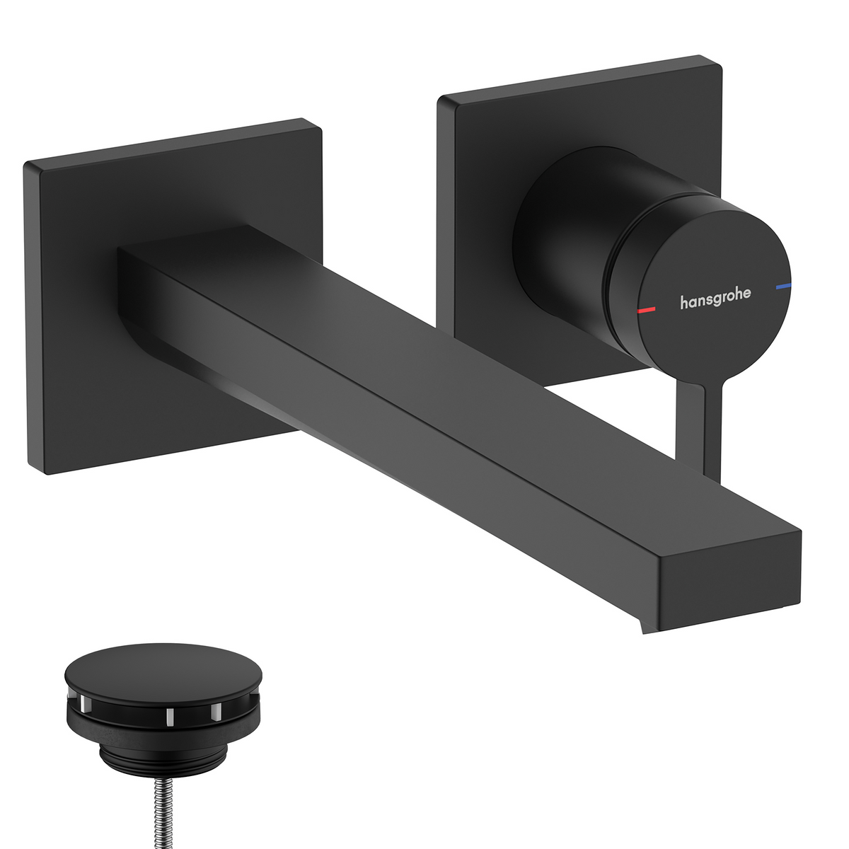 Hansgrohe Tecturis E 2-Loch Waschtischmischer Unterputz, Fertigset, Ausladung 225 mm (mattschwarz)