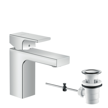 Hansgrohe Vernis Shape Waschtischmischer 100 mit Zugstangen-Ablaufgarnitur (chrom)