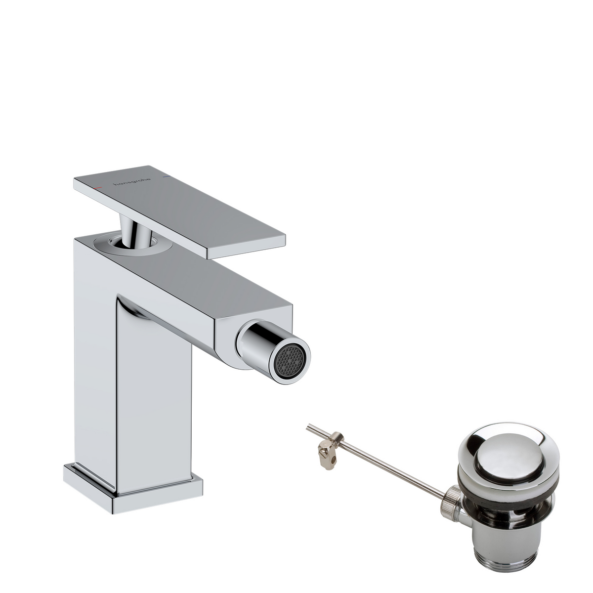 Hansgrohe Tecturis E Bidetmischer mit Zugstangen-Ablaufgarnitur (chrom)