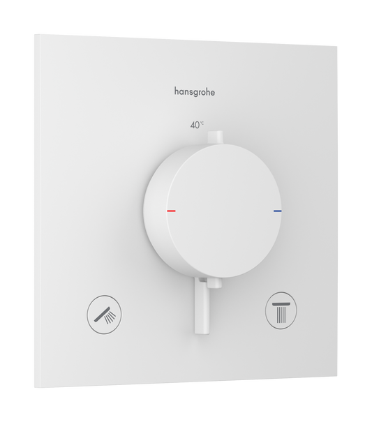 Hansgrohe Ecostat Comfort E Thermostat Unterputz, Fertigset für 2 Verbraucher (mattweiß)
