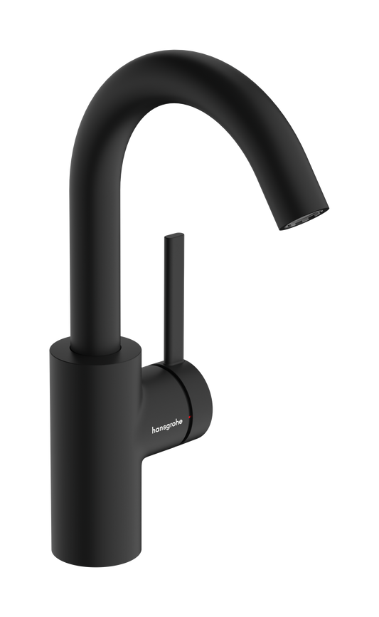 Hansgrohe Zesis S Waschtischmischer 210 mit Schwenkauslauf und Zugstangen-Ablaufgarnitur (mattschwarz)