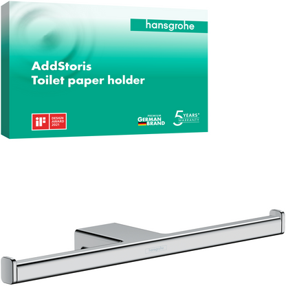 hansgrohe AddStoris Doppel-Papierrollenhalter ohne Deckel (chrom)