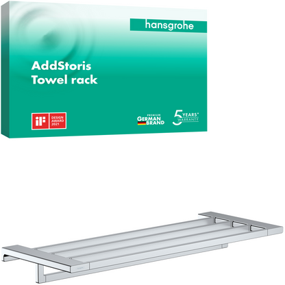 Hansgrohe AddStoris Handtuchablage mit Handtuchhalter, 648 mm (chrom)