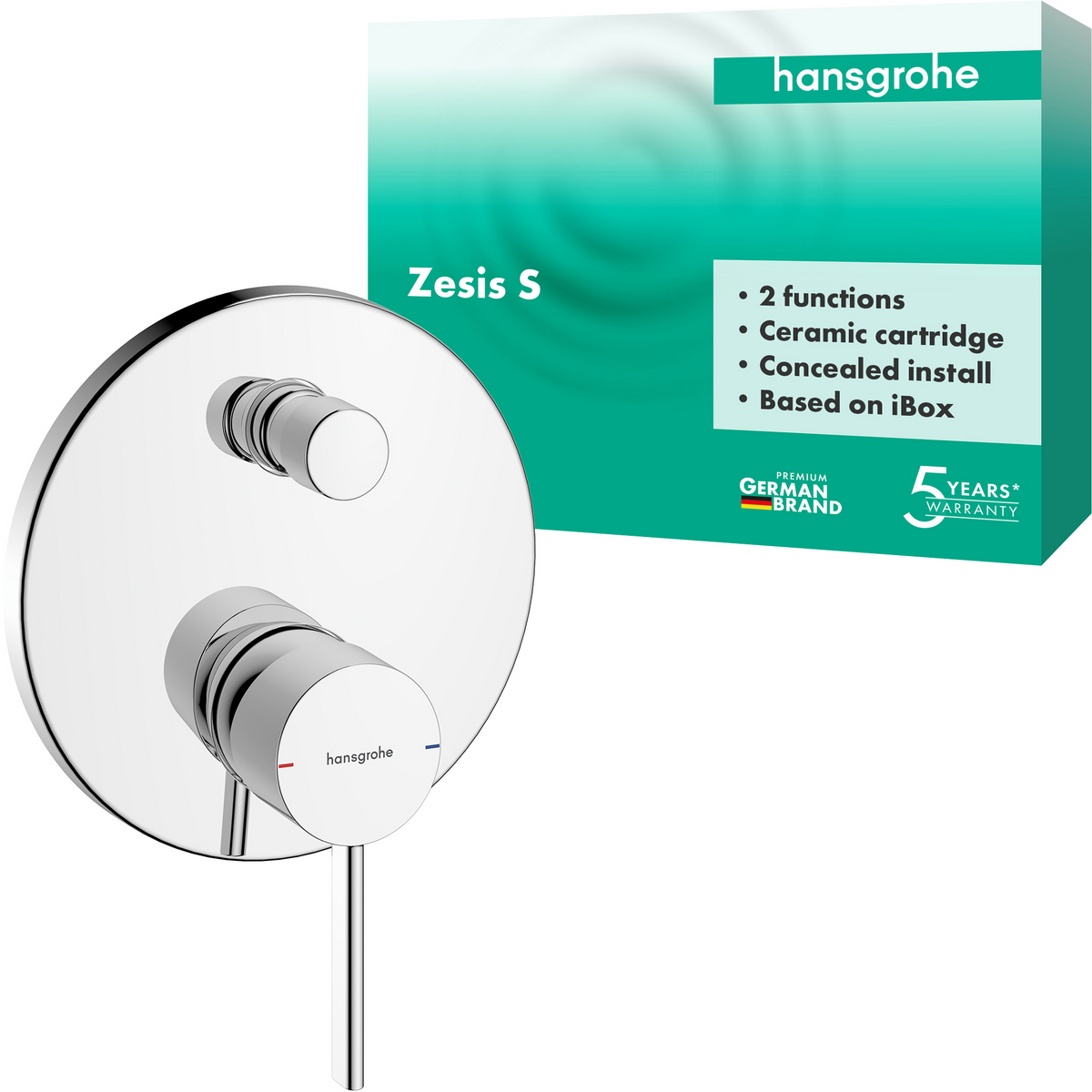 Hansgrohe Zesis S Wannenmischer Unterputz, Fertigset für 2 Verbraucher (chrom)