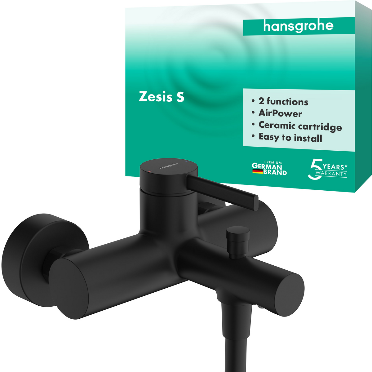 Hansgrohe Zesis S Wannenmischer Aufputz (mattschwarz)