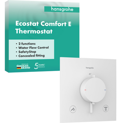 Hansgrohe Ecostat Comfort E Thermostat Unterputz, Fertigset für 2 Verbraucher (mattweiß)