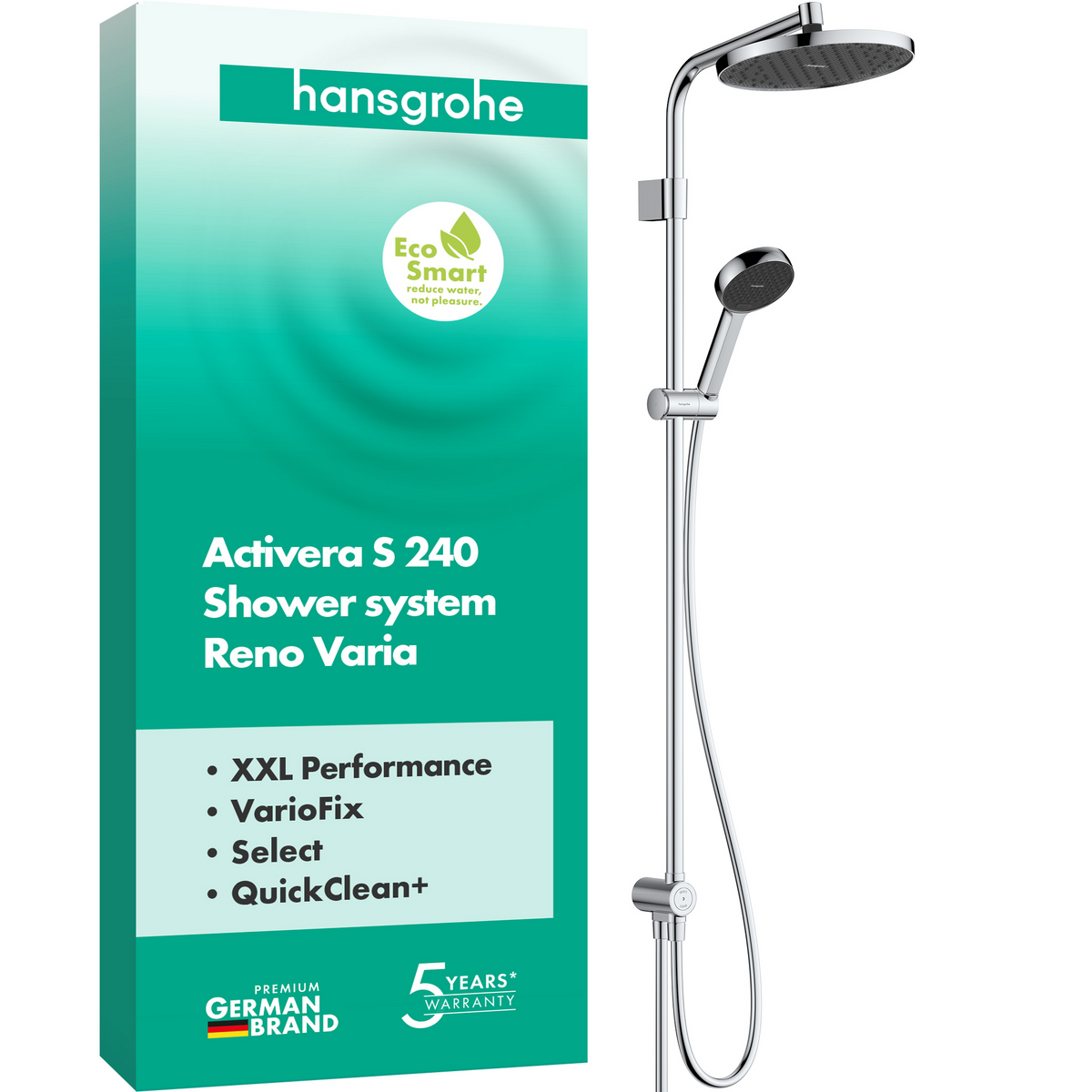 Hansgrohe Activera S Showerpipe 240 1jet EcoSmart Reno Varia (chrom)